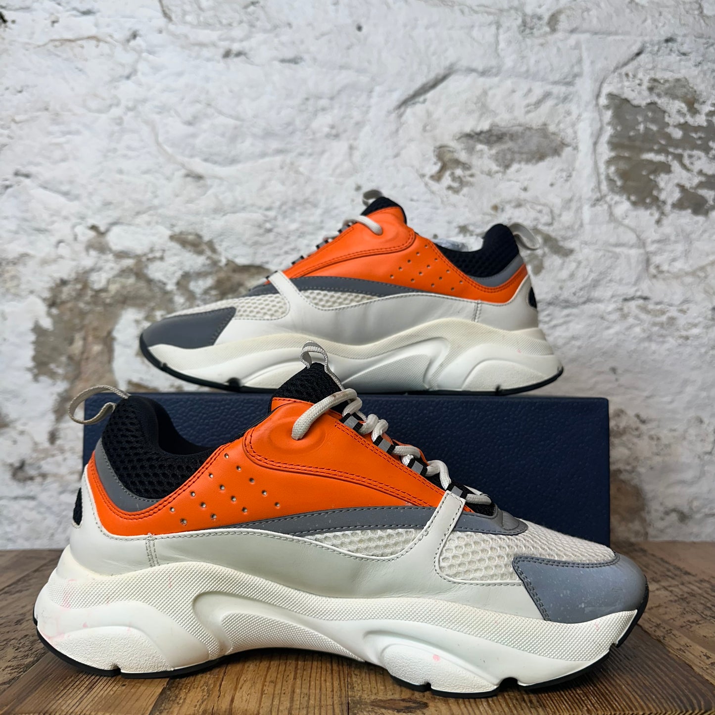 Dior B22 Orange White Black Sneaker Sz 11 (44)