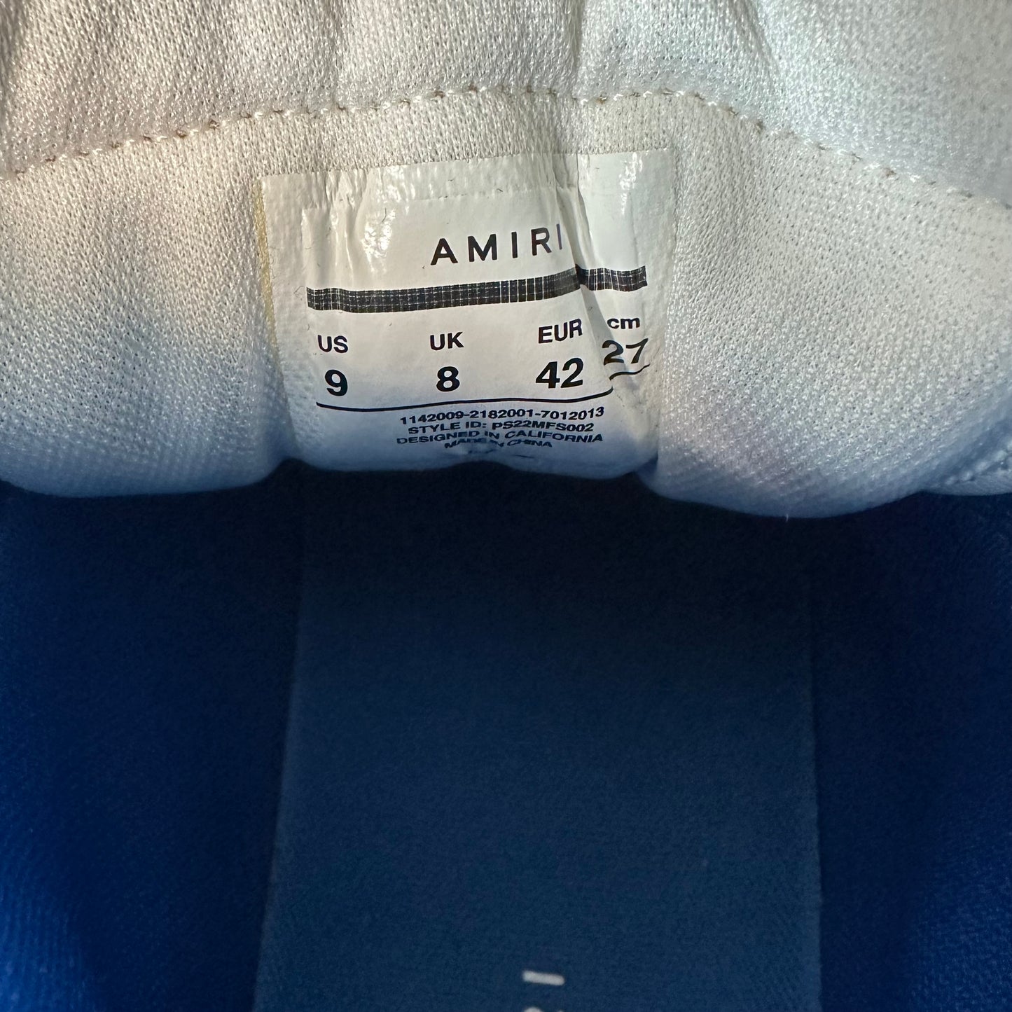 Amiri High Blue Skeleton White Blue Sneaker Sz 9 (42)