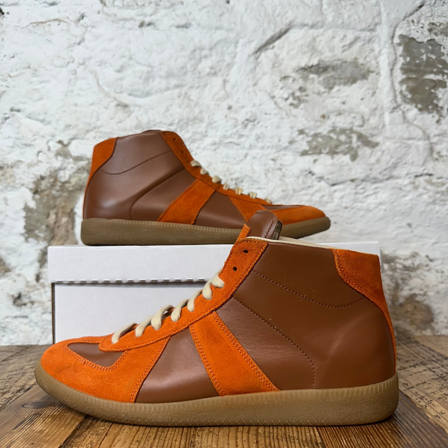 Maison Margiela High Replica Orange Brown Sneaker Sz 10 (43)
