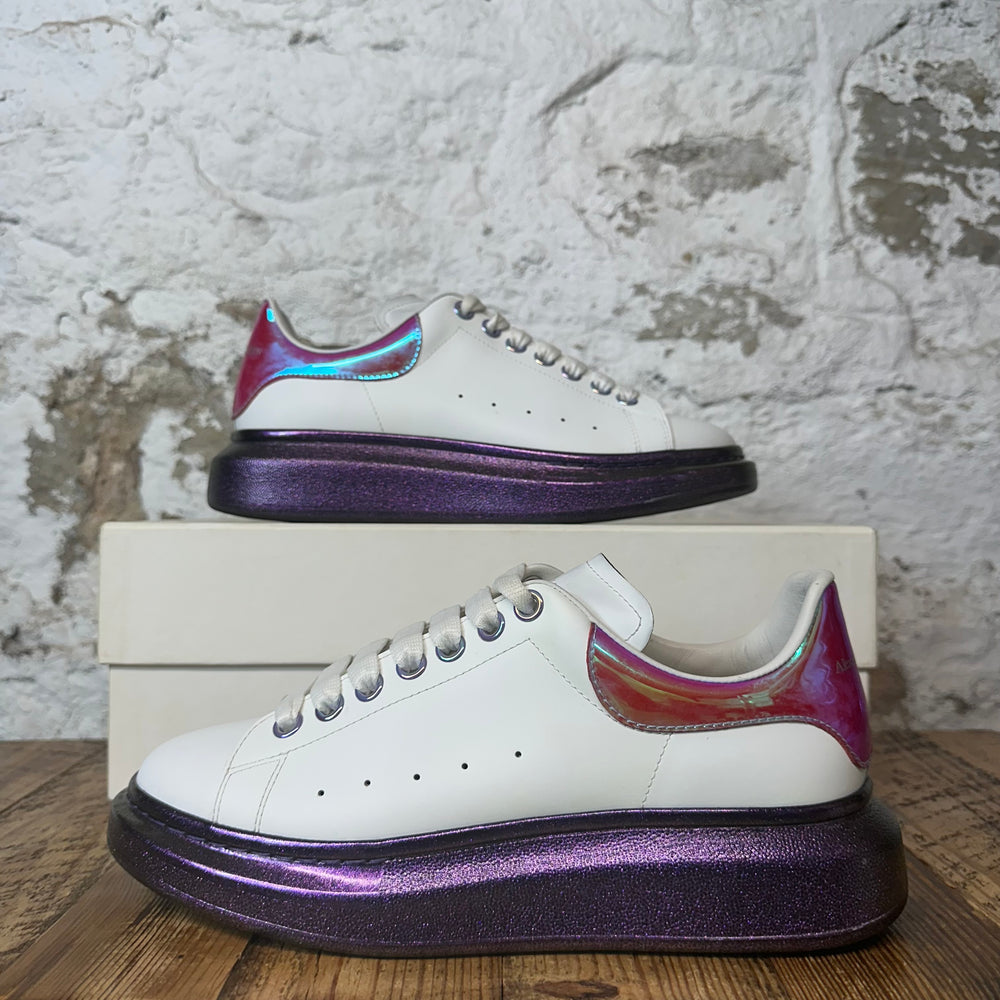 Alexander Mcqueen Iridescent Pink Tab White Sneaker Sz 7 (40)