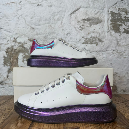 Alexander Mcqueen Iridescent Pink Tab White Sneaker Sz 7 (40)