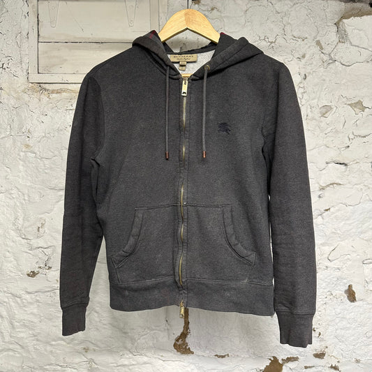 Burberry Dark Grey Zip-Up Hoodie Sz S