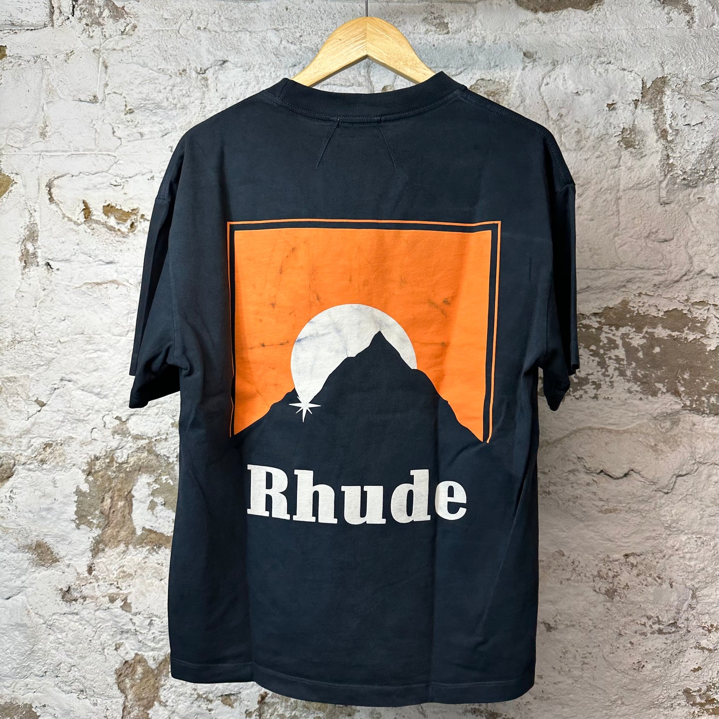 Rhude Orange Moon T-shirt Black Sz XS