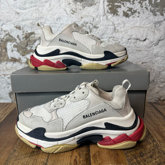 Balenciaga Triple S White Black Red Sz 7 (40)