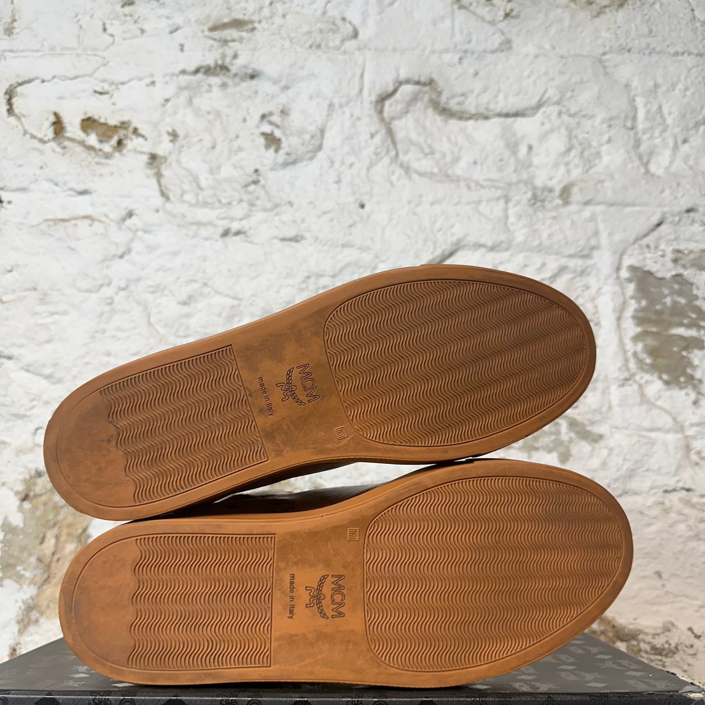 MCM High Brown Monogram Sneaker Sz 10 (43)