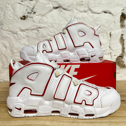 Nike Air More Uptempo White Varsity Red Outline Sz 13 DS