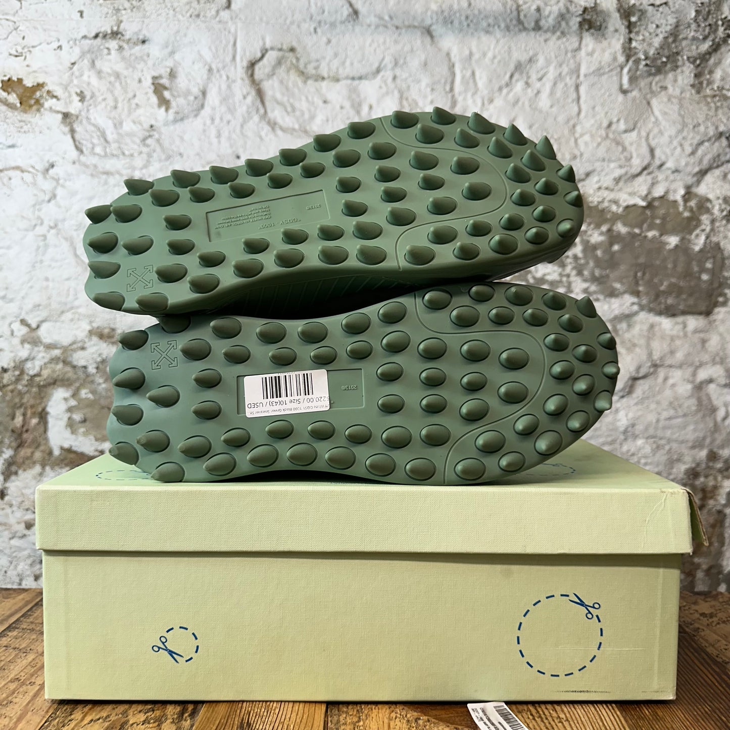 Off-White ODSY 1000 Black Green Sneaker Sz 10 (43)