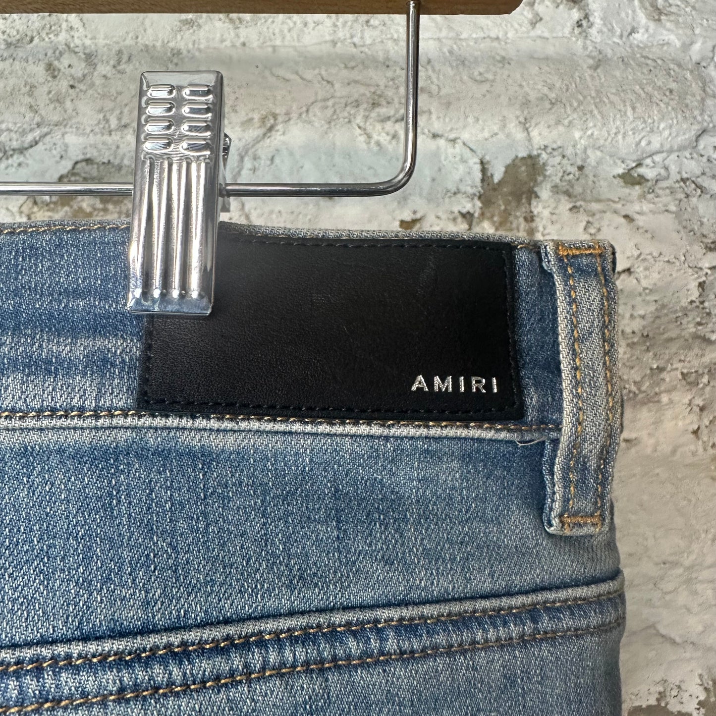 Amiri Purple Suede Core Logo Blue Denim Jeans Sz 32 DS