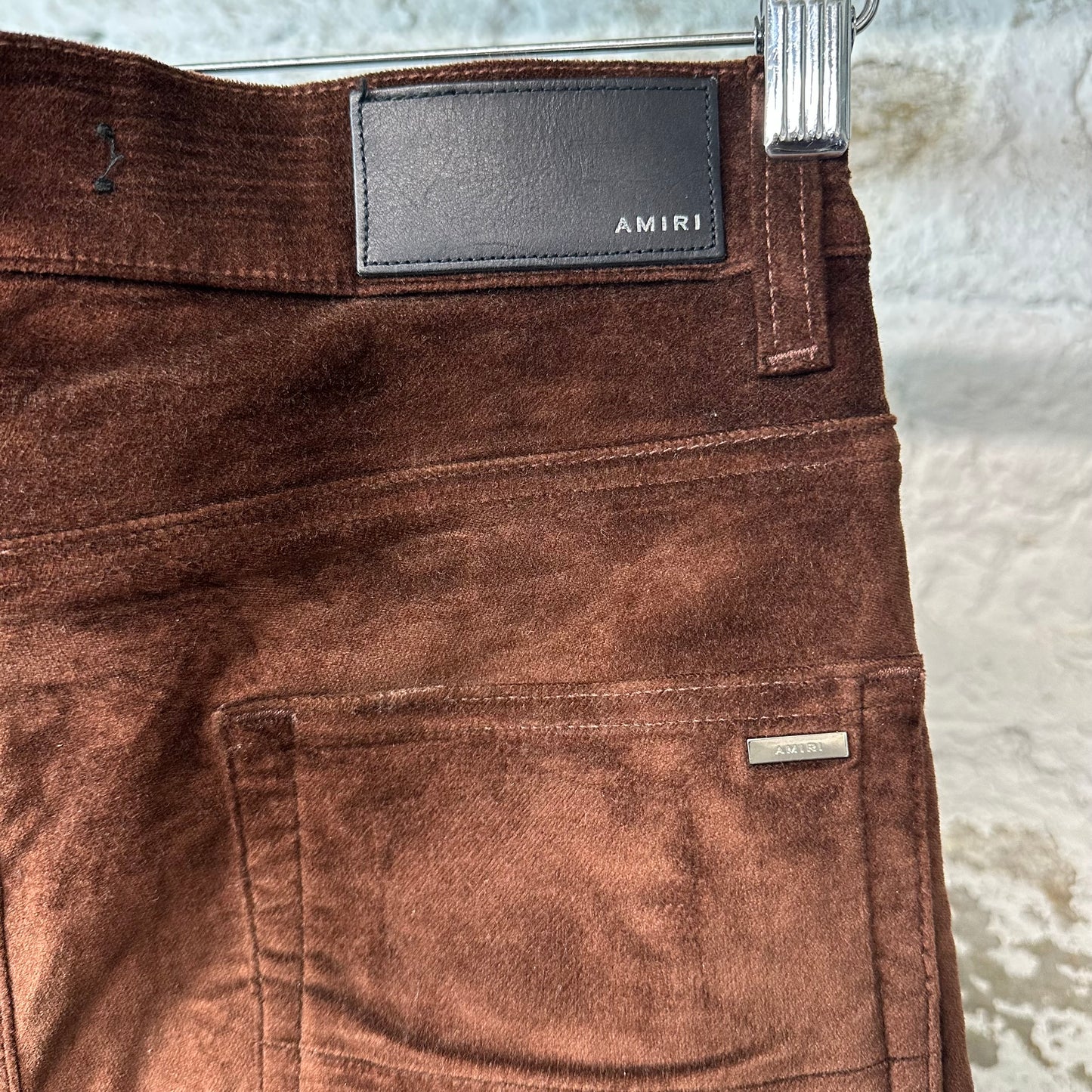 Amiri Plain Brown Velour Jeans Sz 29