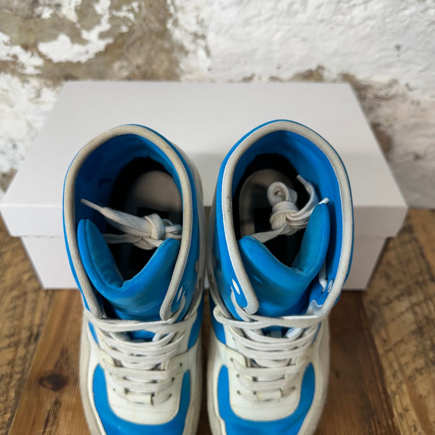 Chanel High Blue White Trainer Sneaker Sz 5.5 (37.5)