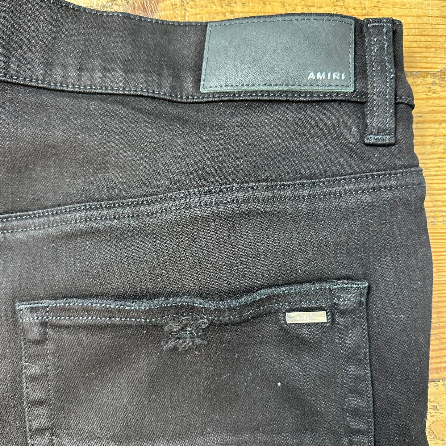 Amiri Plain Black Flare Denim Jeans Sz 36