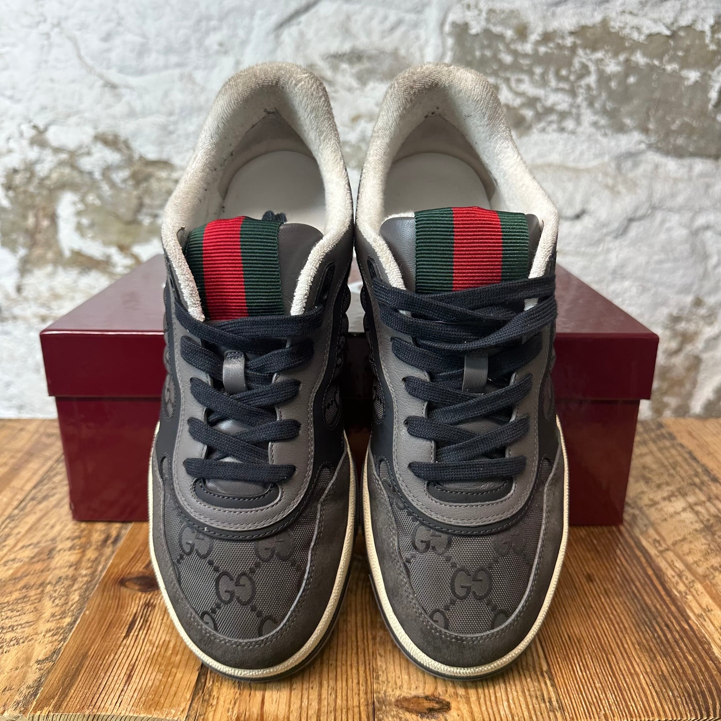 Gucci Grey GG Monogram Re-Web Sneaker Sz 8
