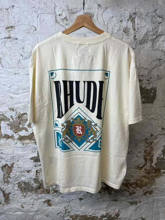 Rhude Off-White Card T-Shirt Sz L DS