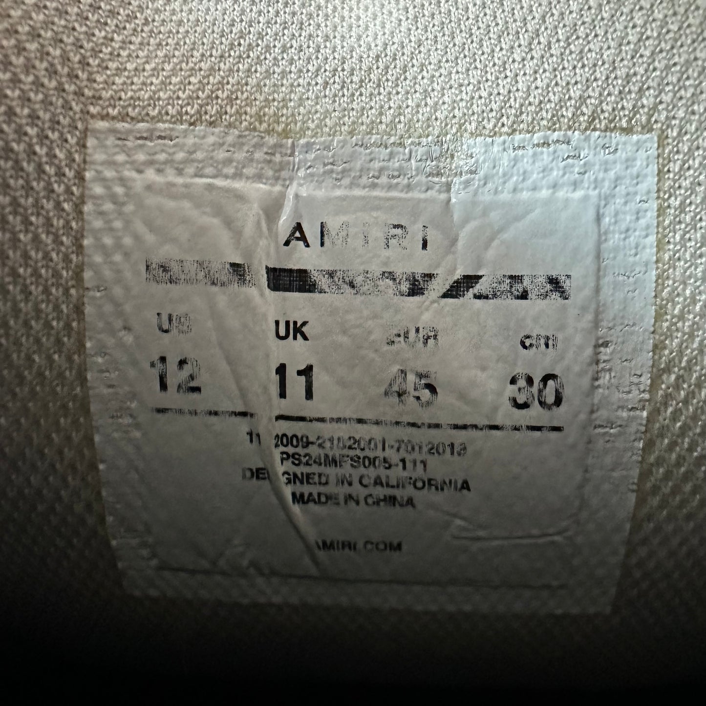 Amiri Grey Black Skeleton White Cream Sneaker Sz 12 (45)