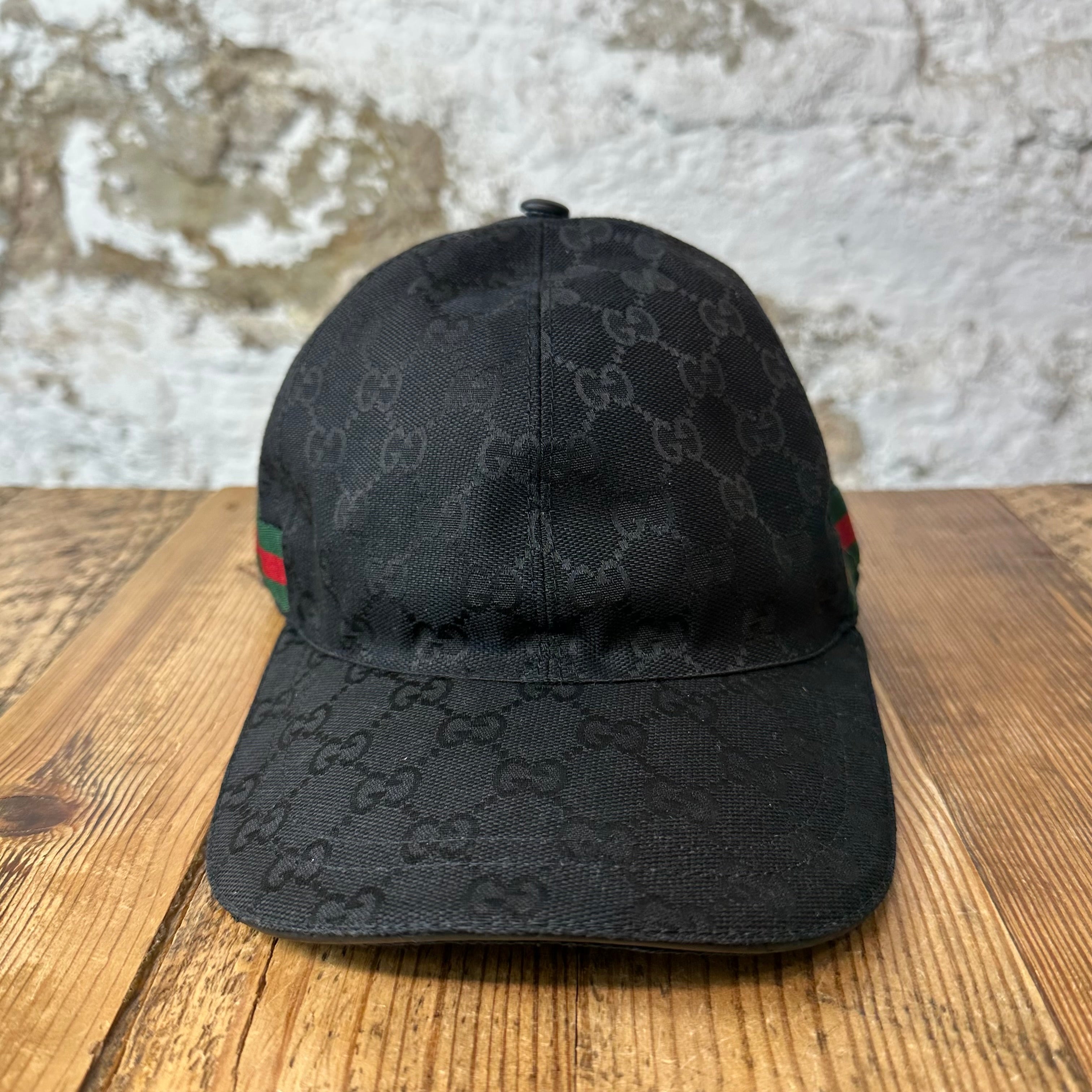 Gucci Black GG Monogram Hat Sz L