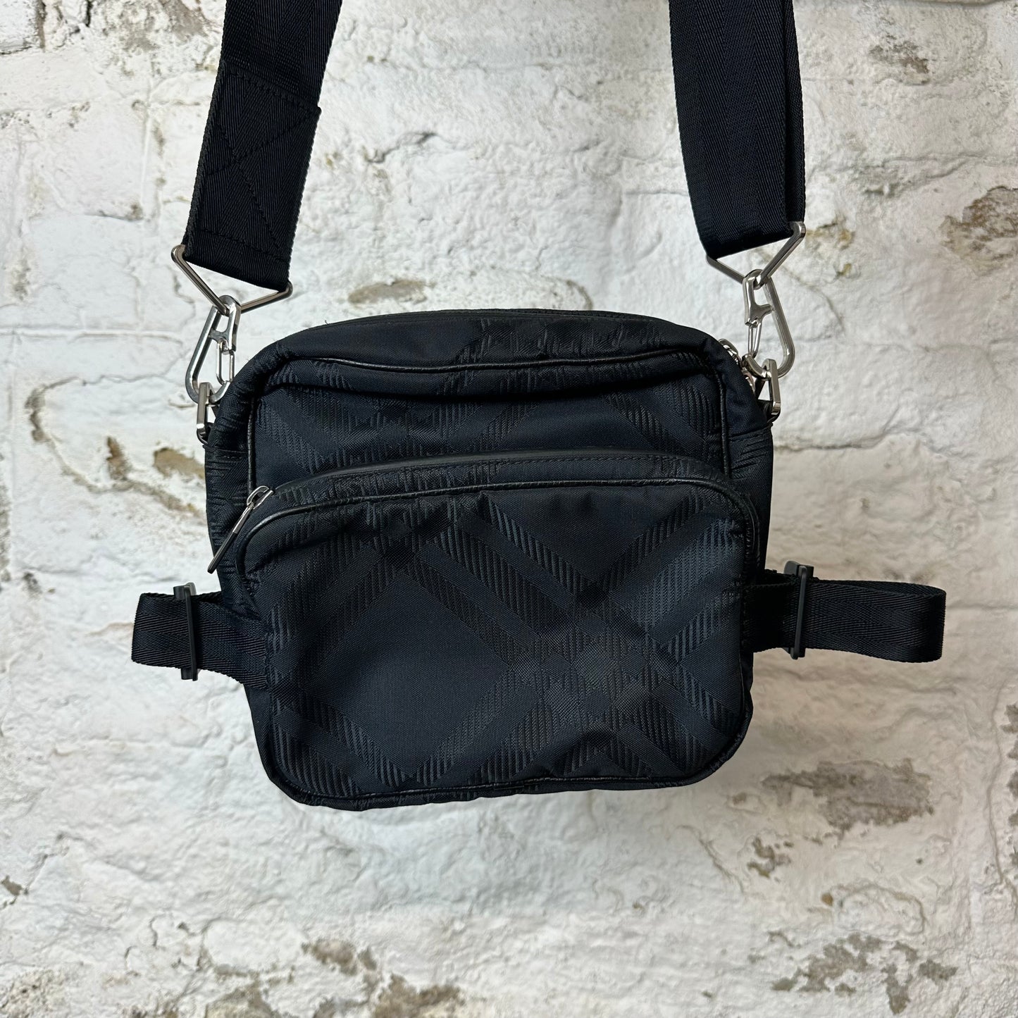 Burberry Black Jacquard Pocket Crossbody Bag