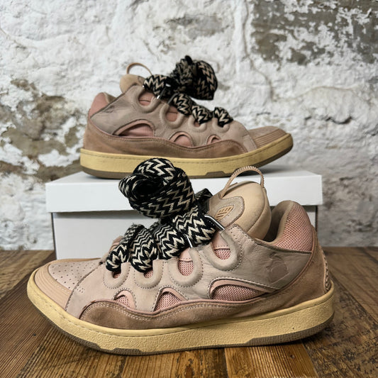 Lanvin Curb Black White Lace Pink Sneaker Sz 11 (44) No Box
