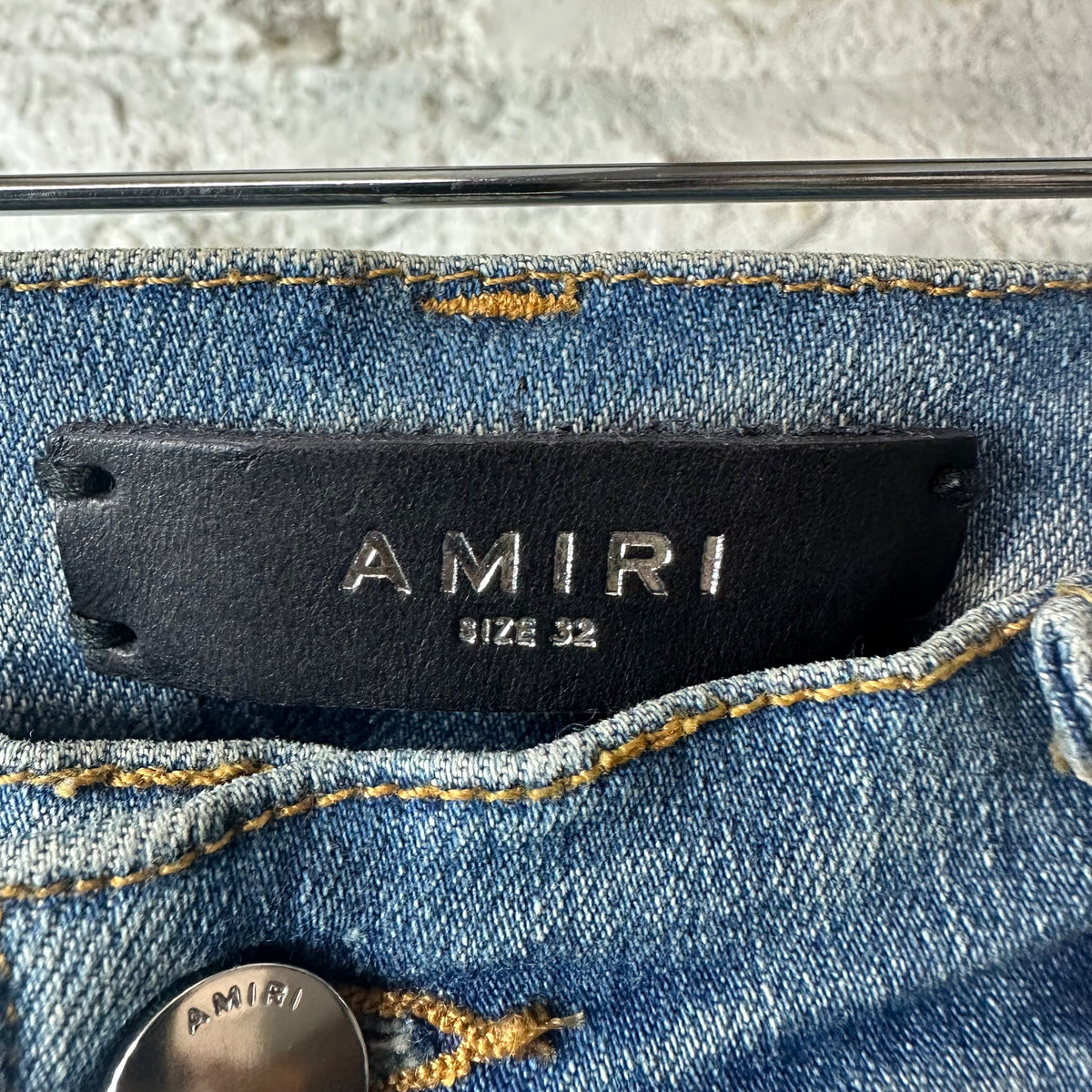 Amiri MX1 Multicolor Paisley Thrasher Blue Denim Jeans Sz 32