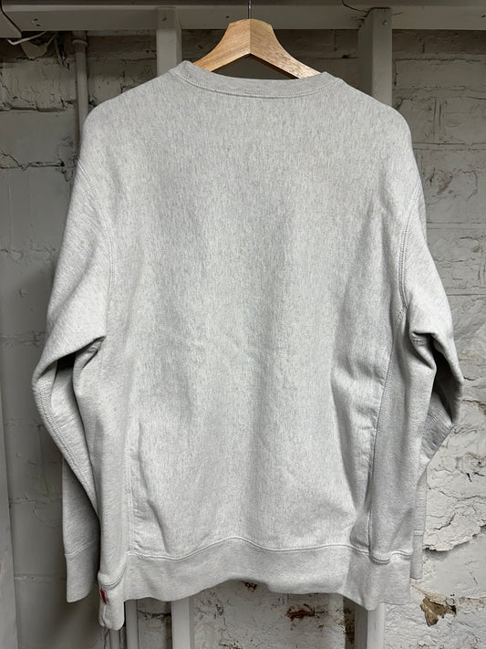 Supreme Red Box Logo Crewneck Grey Sz L