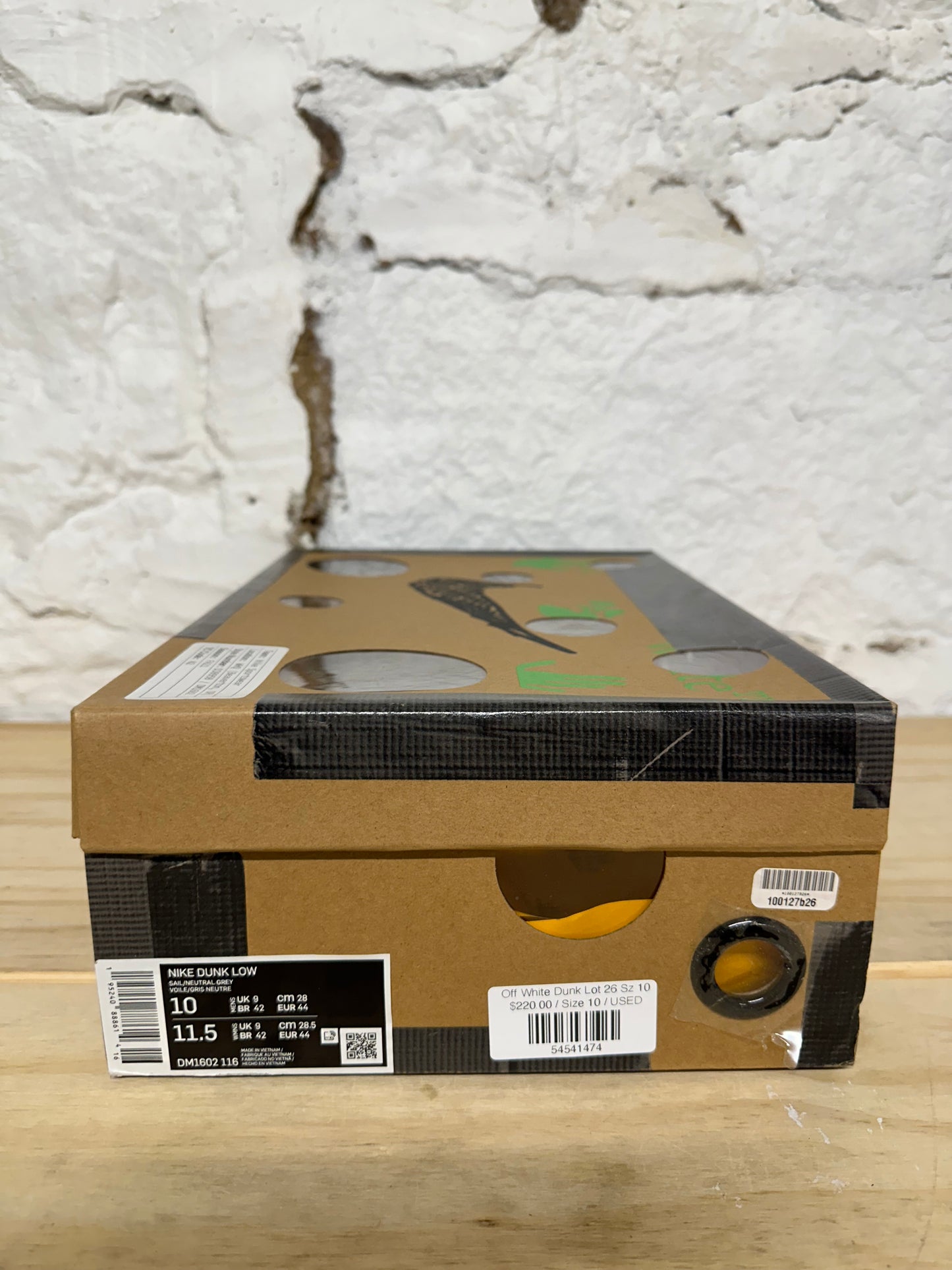 Nike Dunk Low Off-White Lot 26 Sz 10