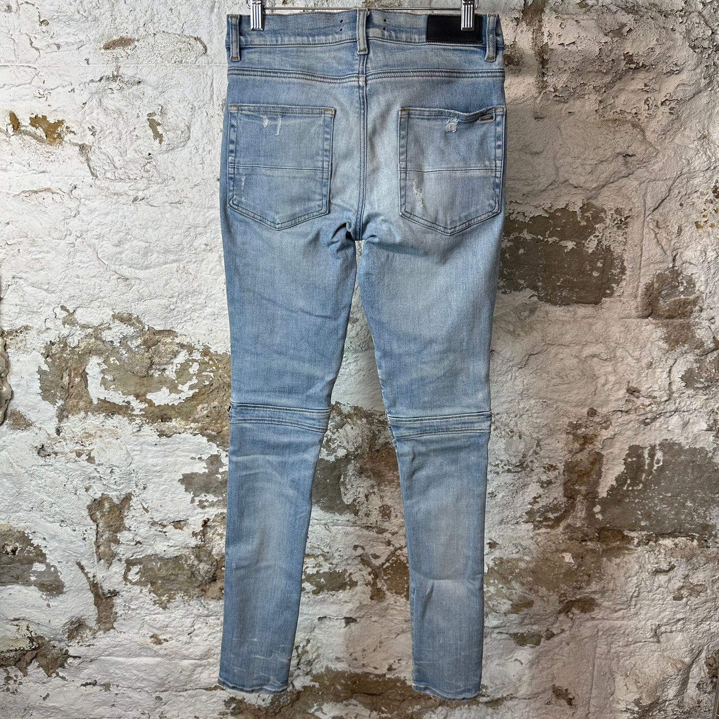Amiri MX2 Multicolor Flannel Blue Denim Jeans Sz 29