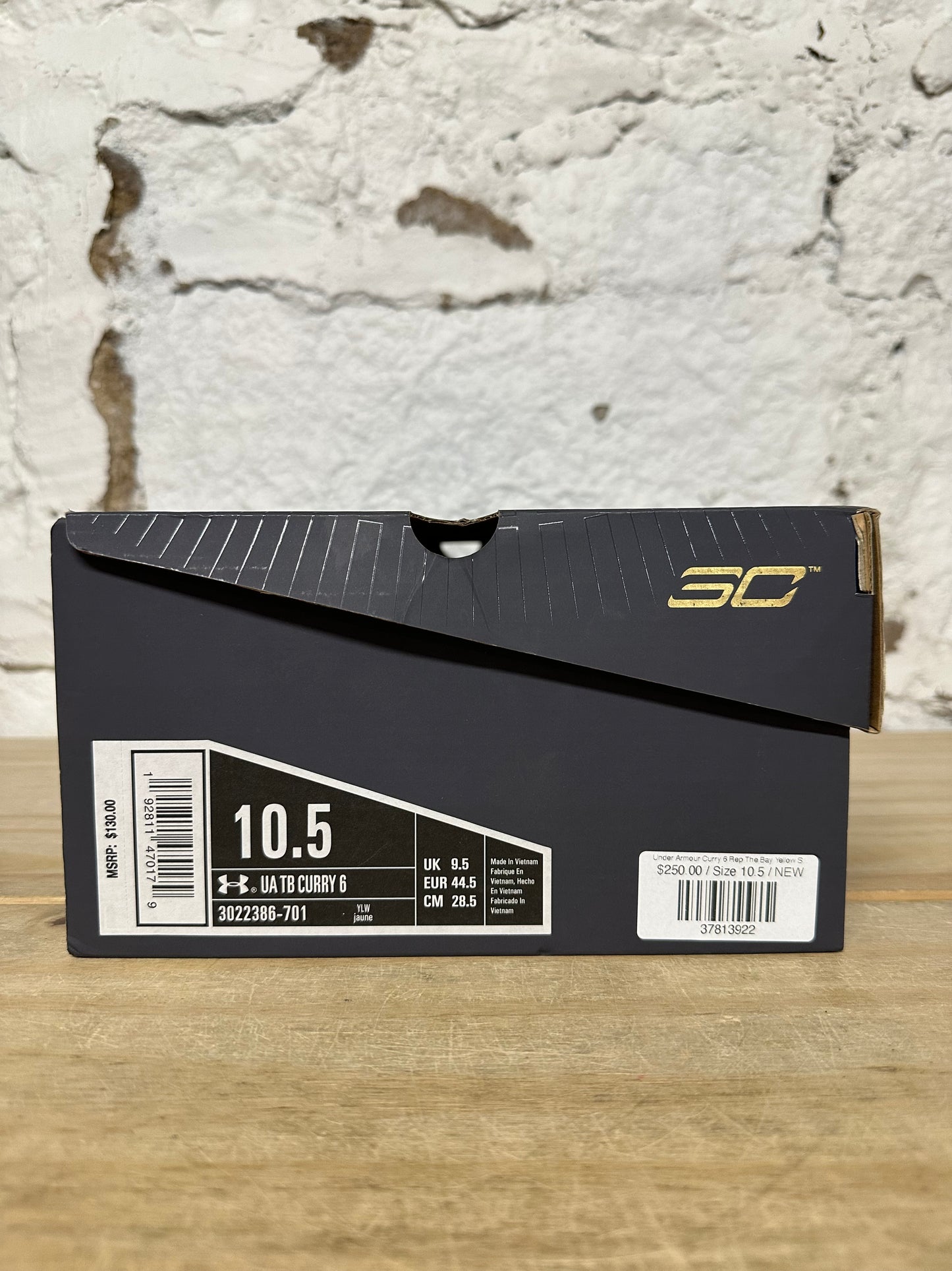 Under Armour Curry 6 Rep The Bay Yellow Sz 10.5 DS