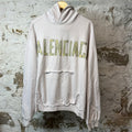 Balenciaga Green Tape Spellout Hoodie White Sz L