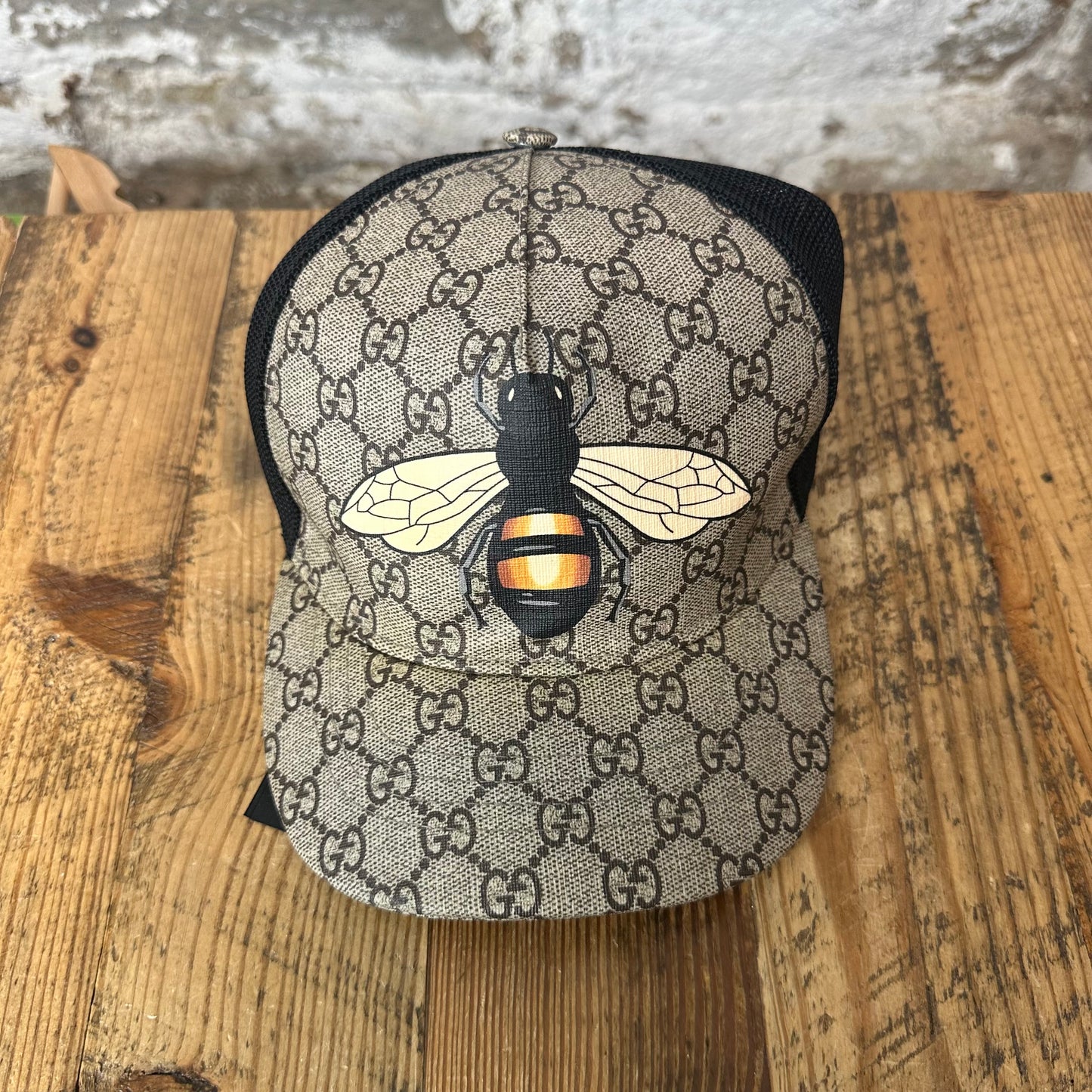 Gucci Canvas GG Monogram Bee Hat Sz XL