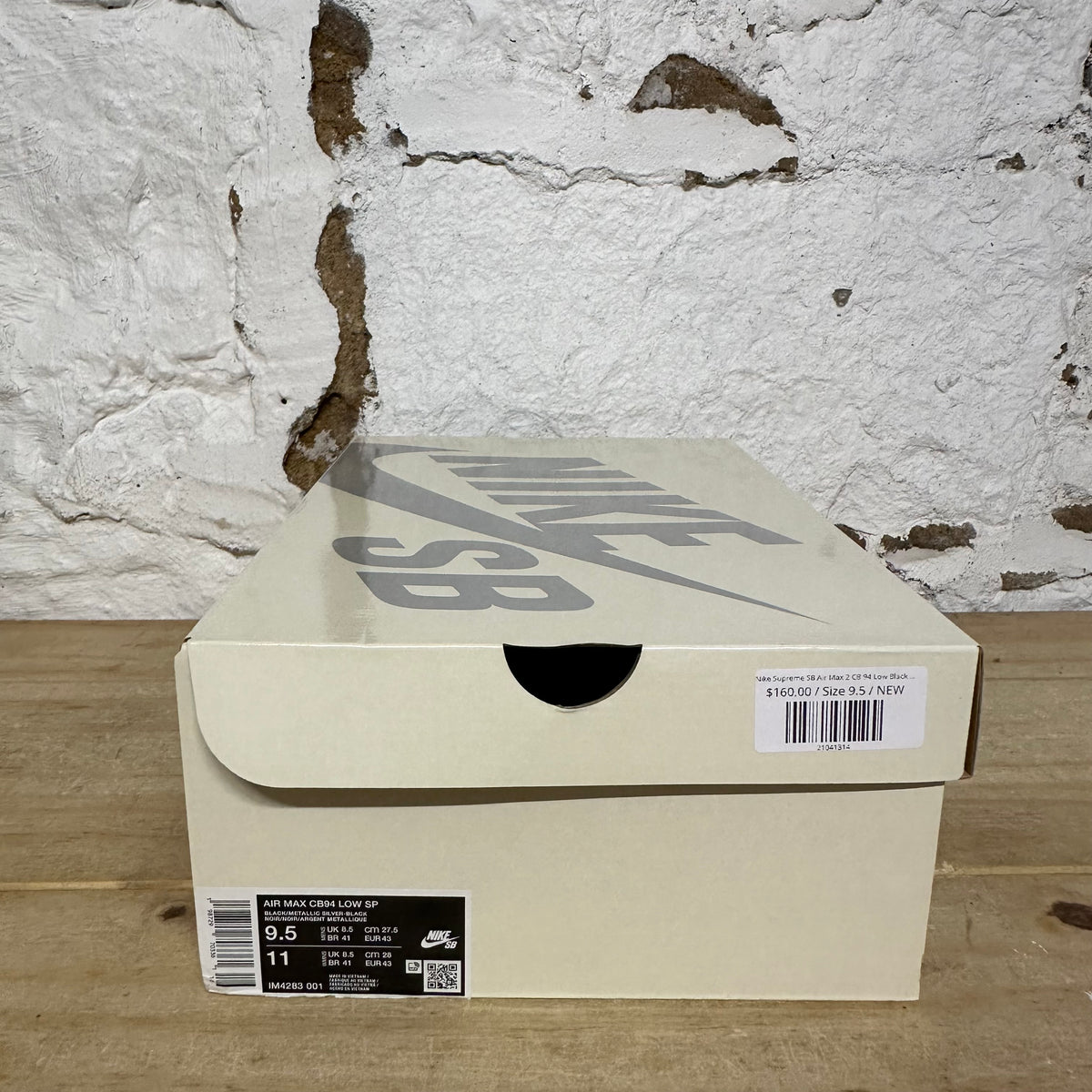 Nike Supreme SB Air Max 2 CB 94 Low Black Sz 9.5 DS