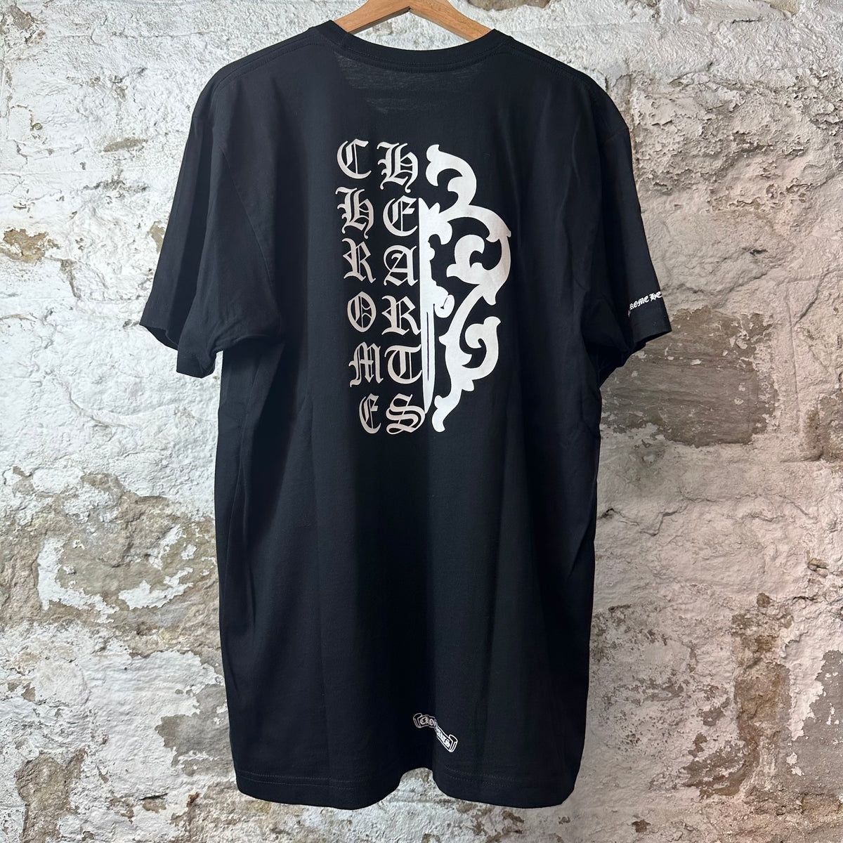 Chrome Hearts Dagger Spellout Black T-Shirt Sz XL