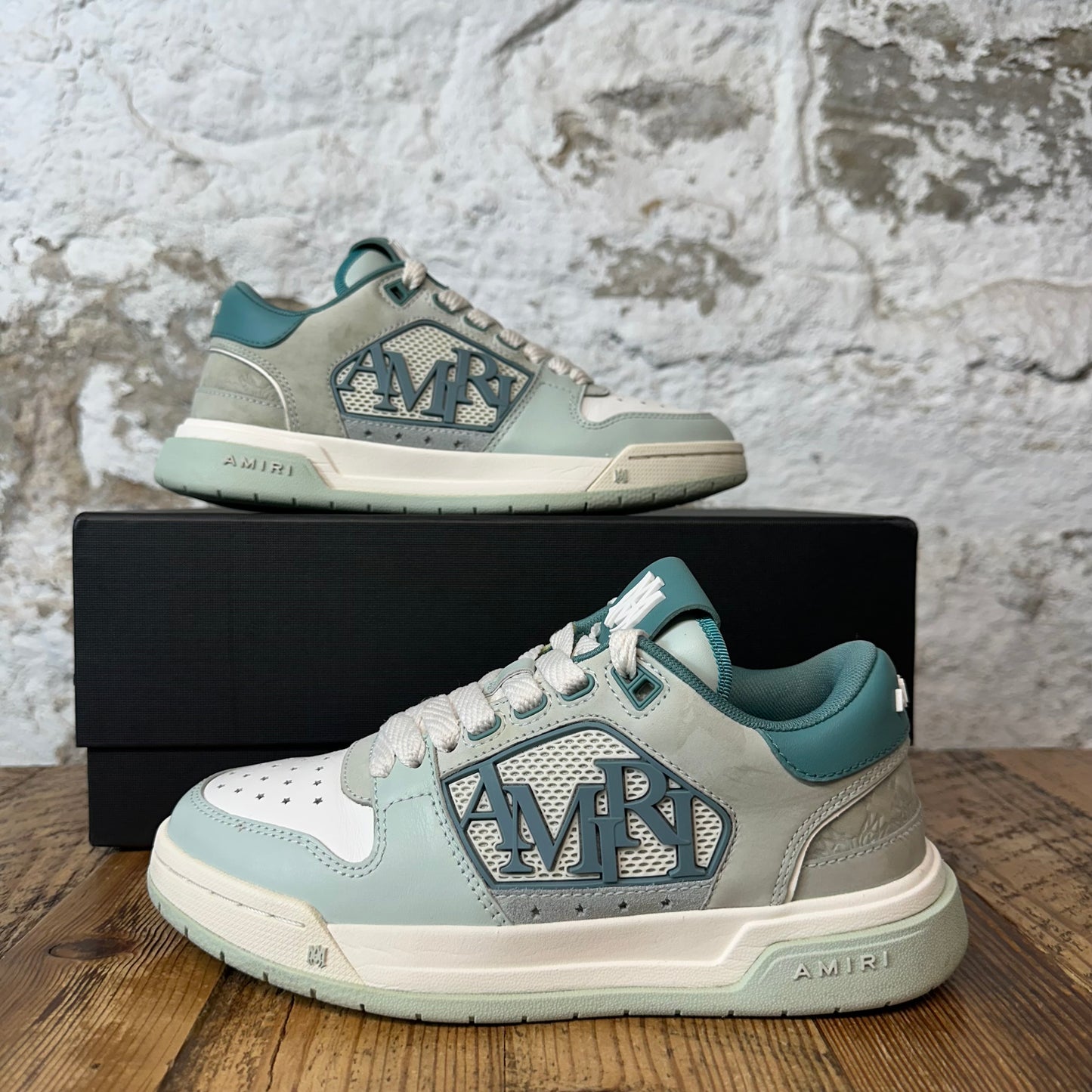 Amiri Classic Logo Spellout Pale Mint Sneaker Sz 4.5 (36)