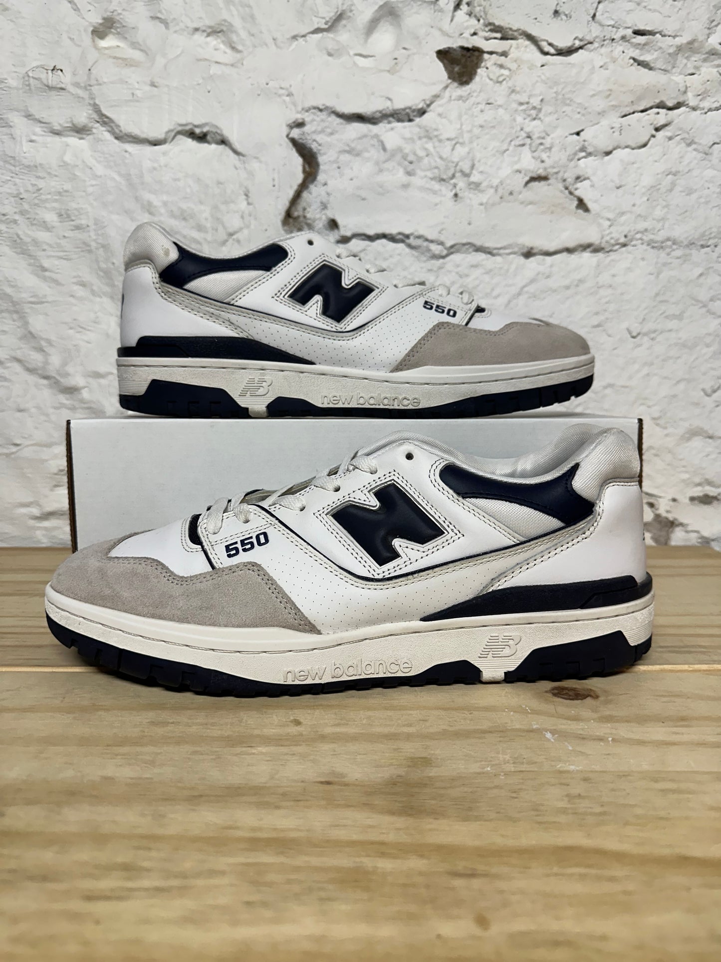 New Balance 550 White Navy Sz 14