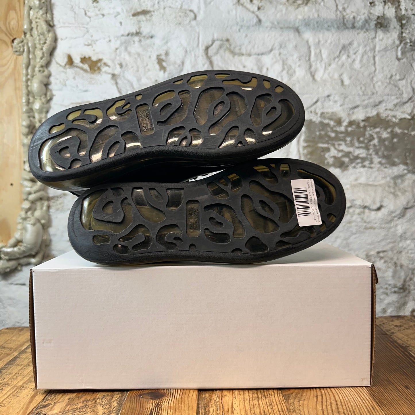 Alexander McQueen Glitter Tab Black Sneaker Sz 7 (40)