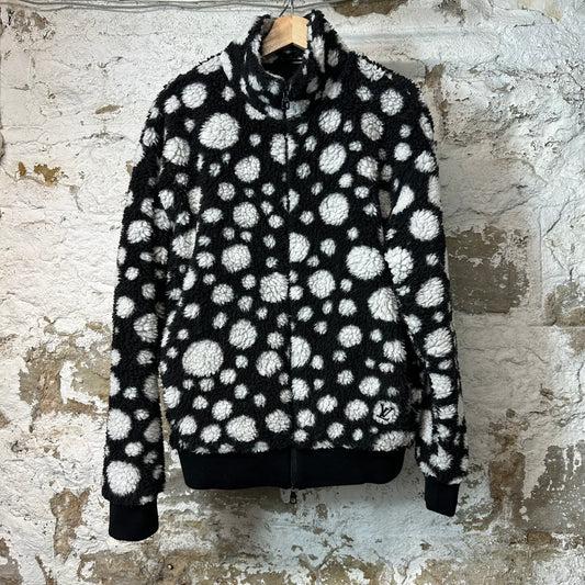 Louis Vuitton Yayoi Kusama Black White Fleece Jacket Sz L