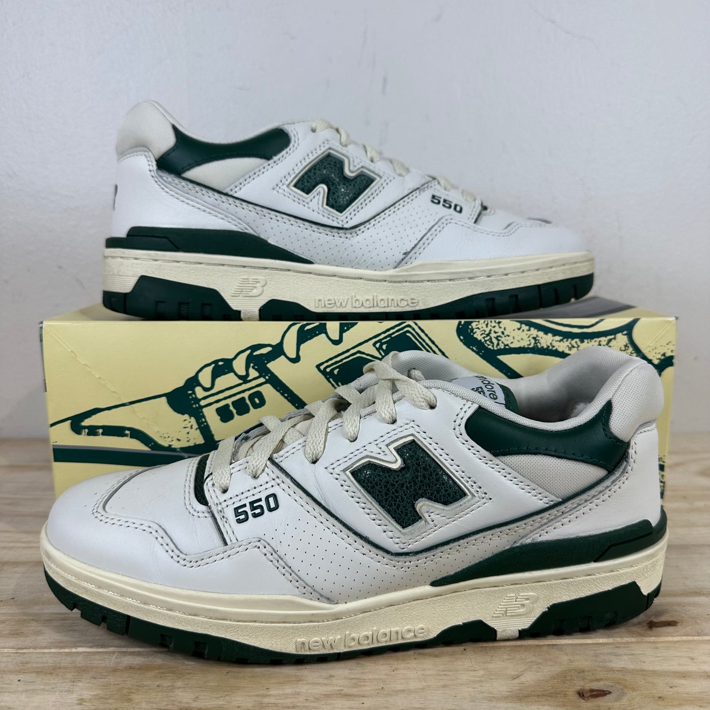 New Balance 550 Aime Leon Dore White Green Sz 8.5