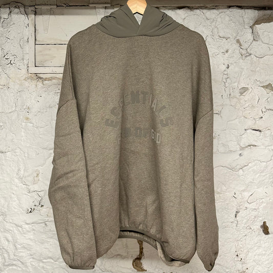 Fear of God Essentials Arc Logo Dark Oatmeal Hoodie Sz L