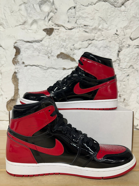 Air Jordan 1 High Patent Bred Sz 10.5