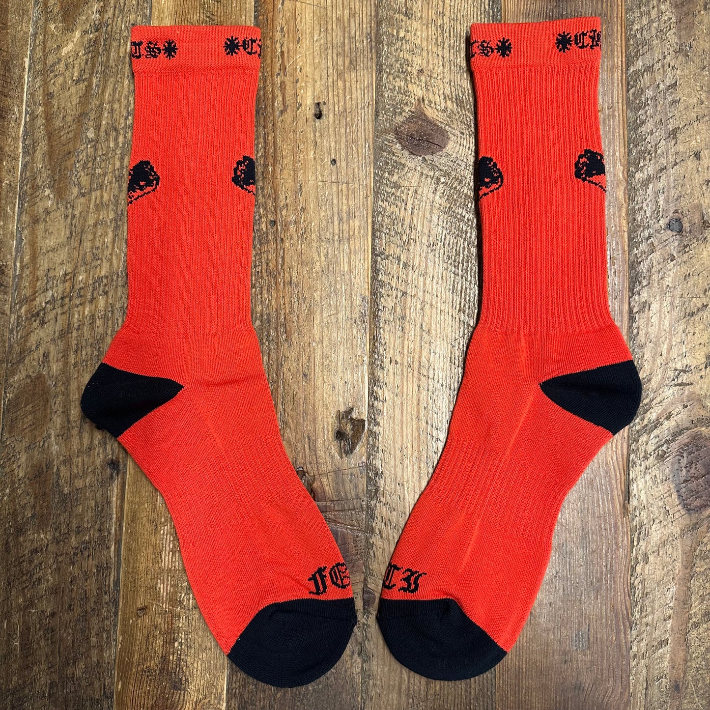 Chrome Hearts Red Black Foti Socks DS