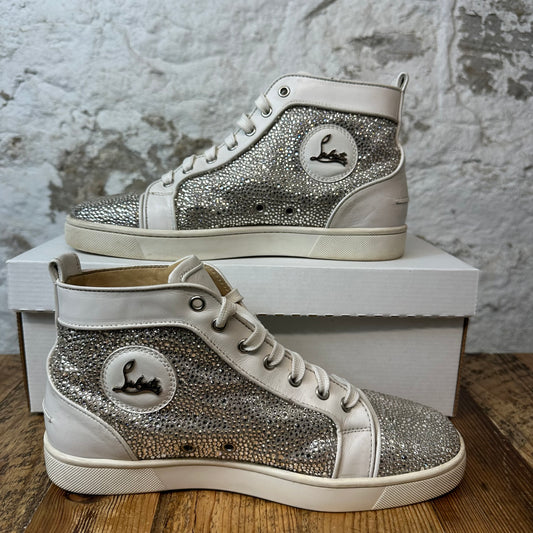 Christian Louboutin White Sparkle High Sneaker Sz 8 (41) No Box