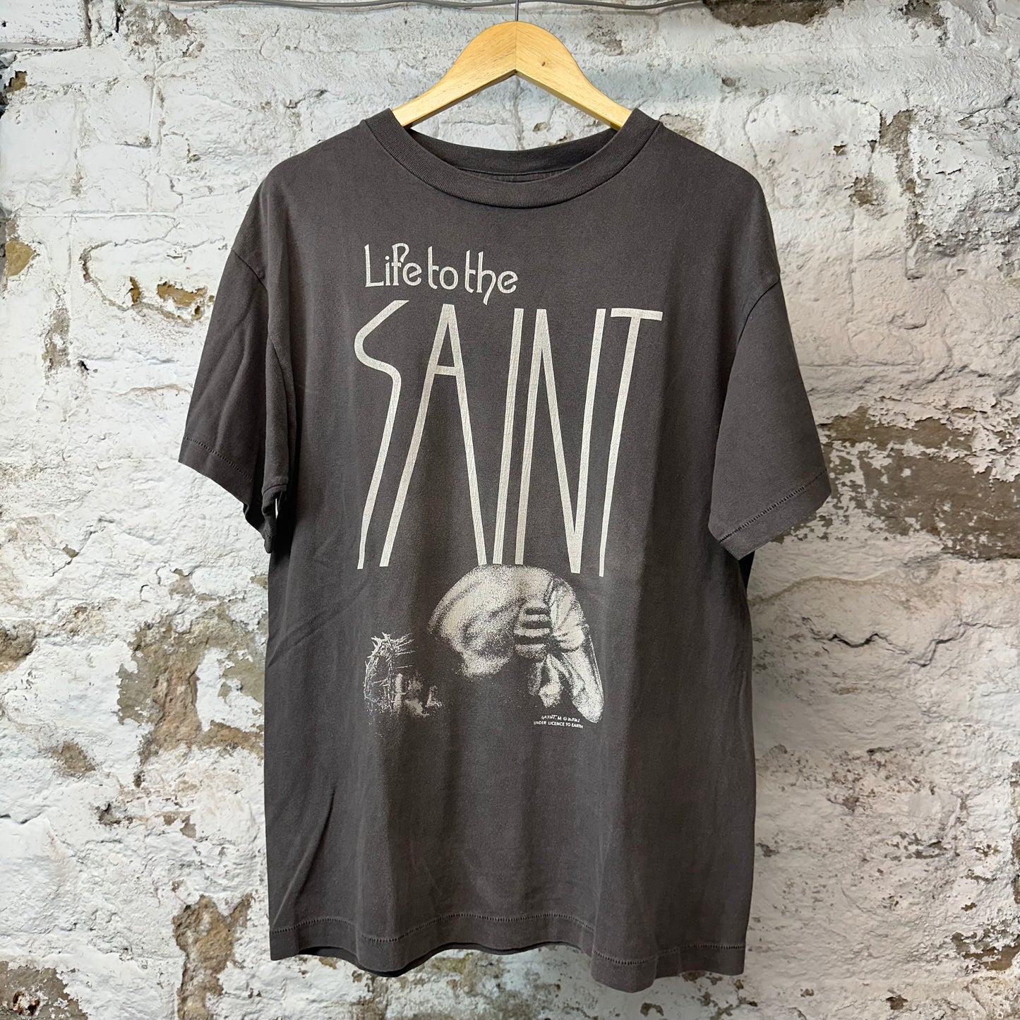 Saint Michael Life to The Saint T-shirt Grey Sz M