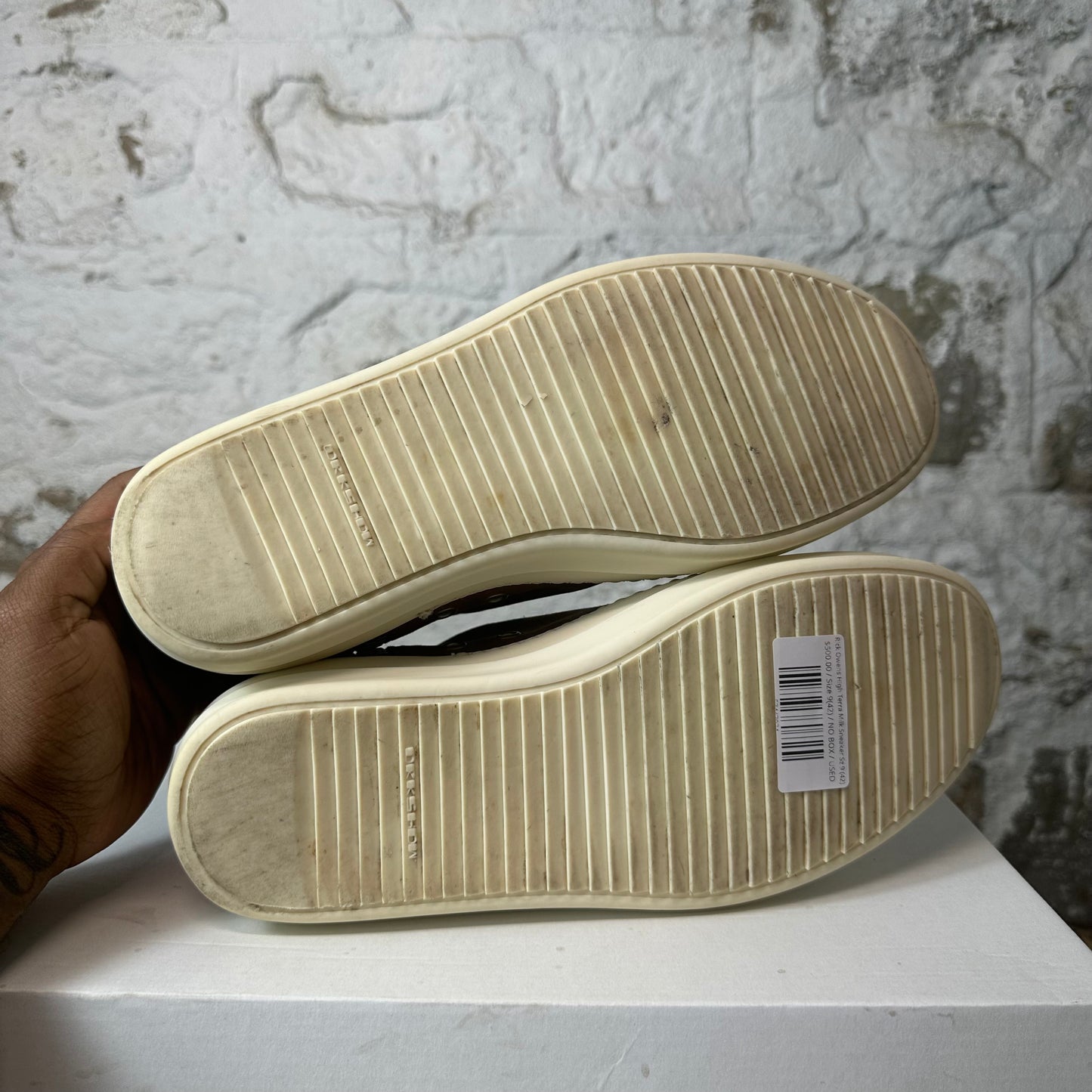 Rick Owens High Terra Milk Sneaker Sz 9 (42)