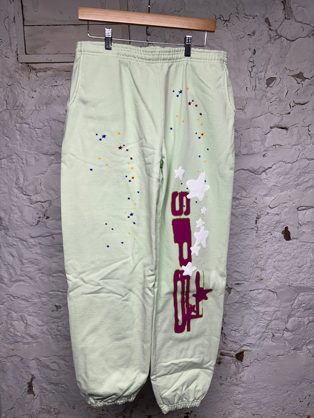 Sp5der Lime Sweatpants Sz L DS