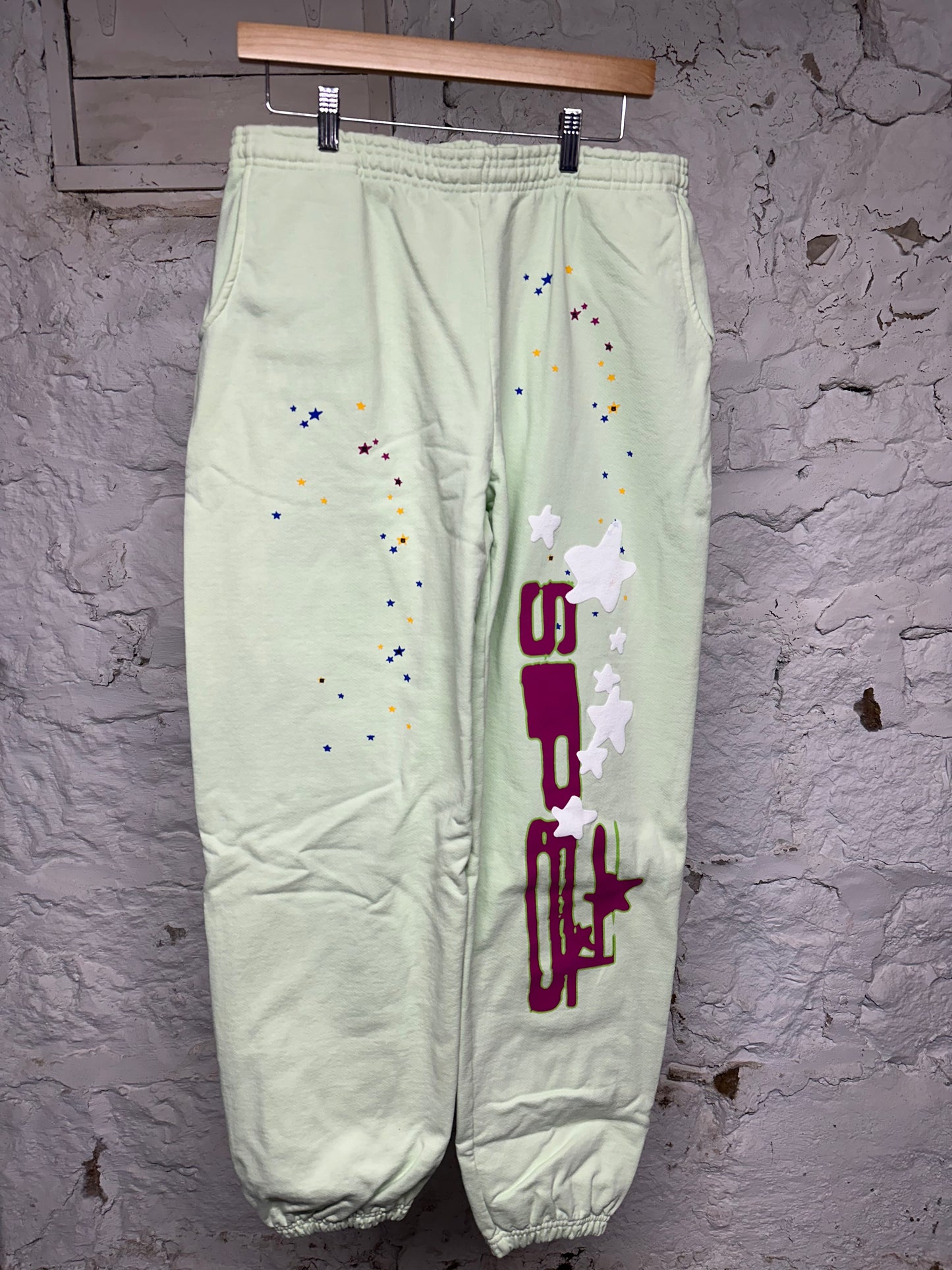 Sp5der Lime Sweatpants Sz L DS