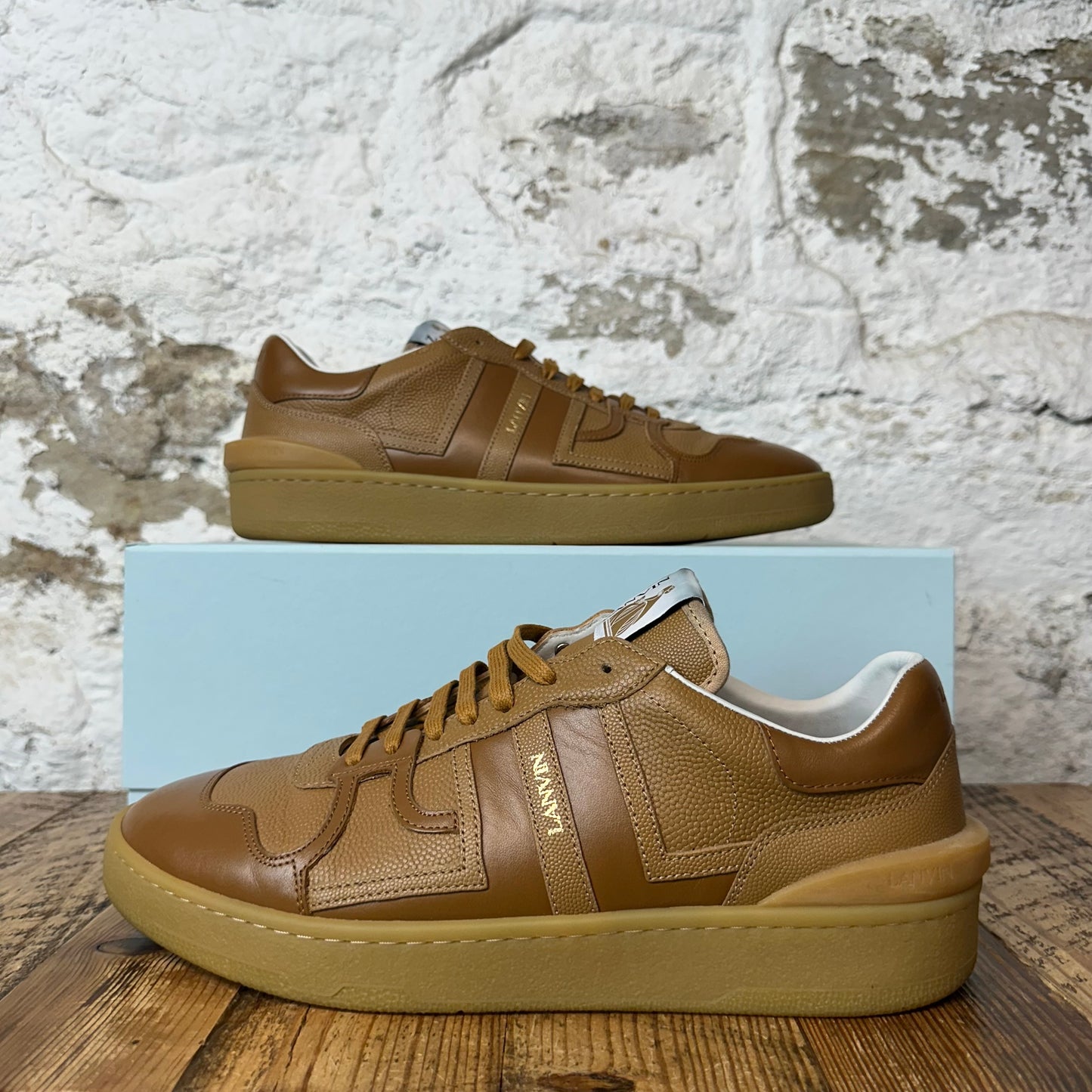 Lanvin Textured Brown Leather Sneaker Sz 11 (44)