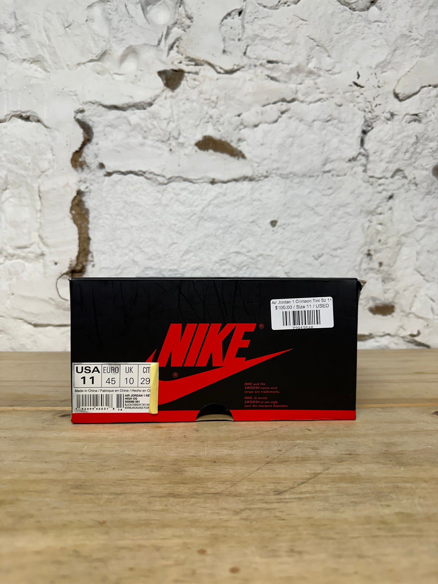 Air Jordan 1 High Crimson Tint Sz 11