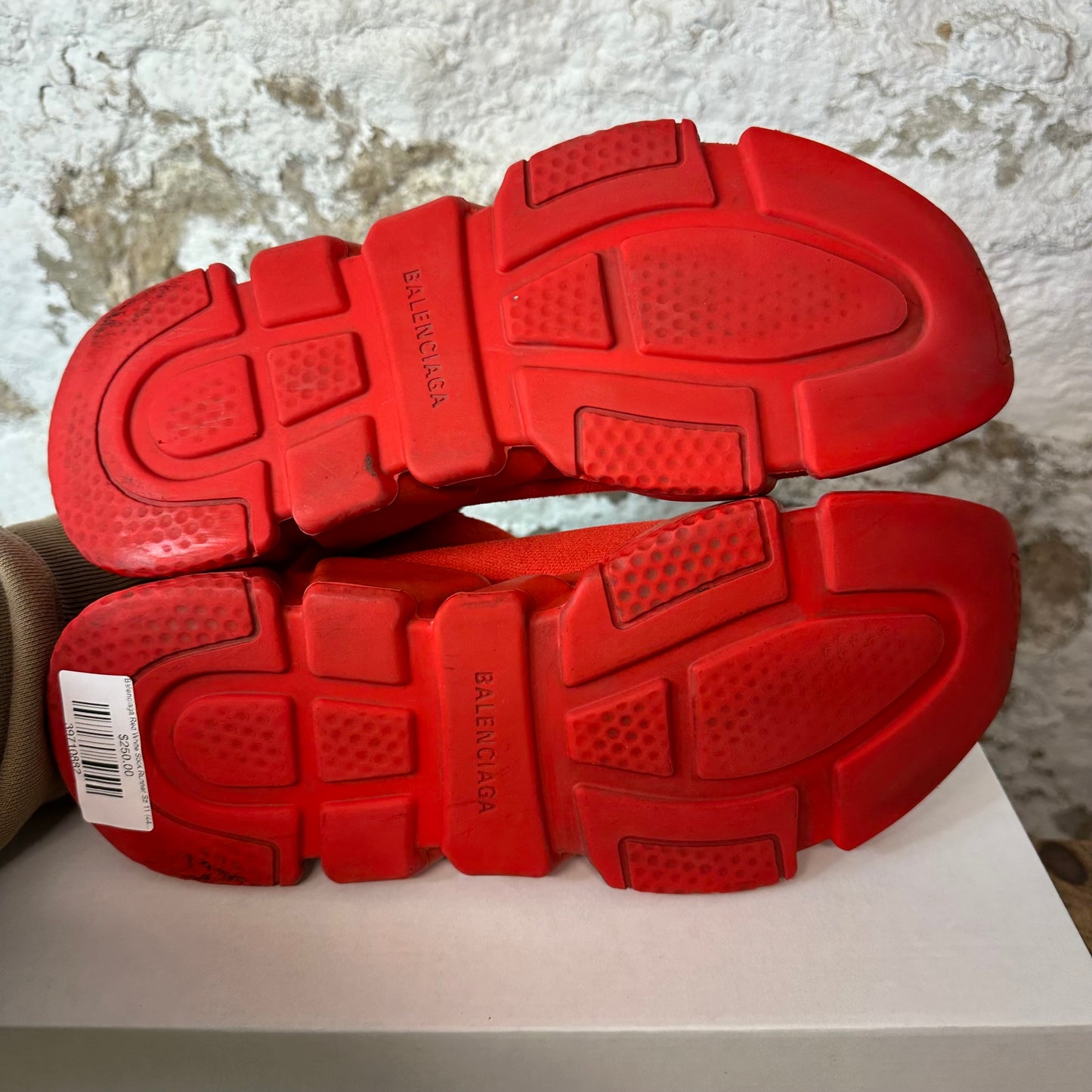 Balenciaga Red White Sock Runner Sz 11 (44) No Box