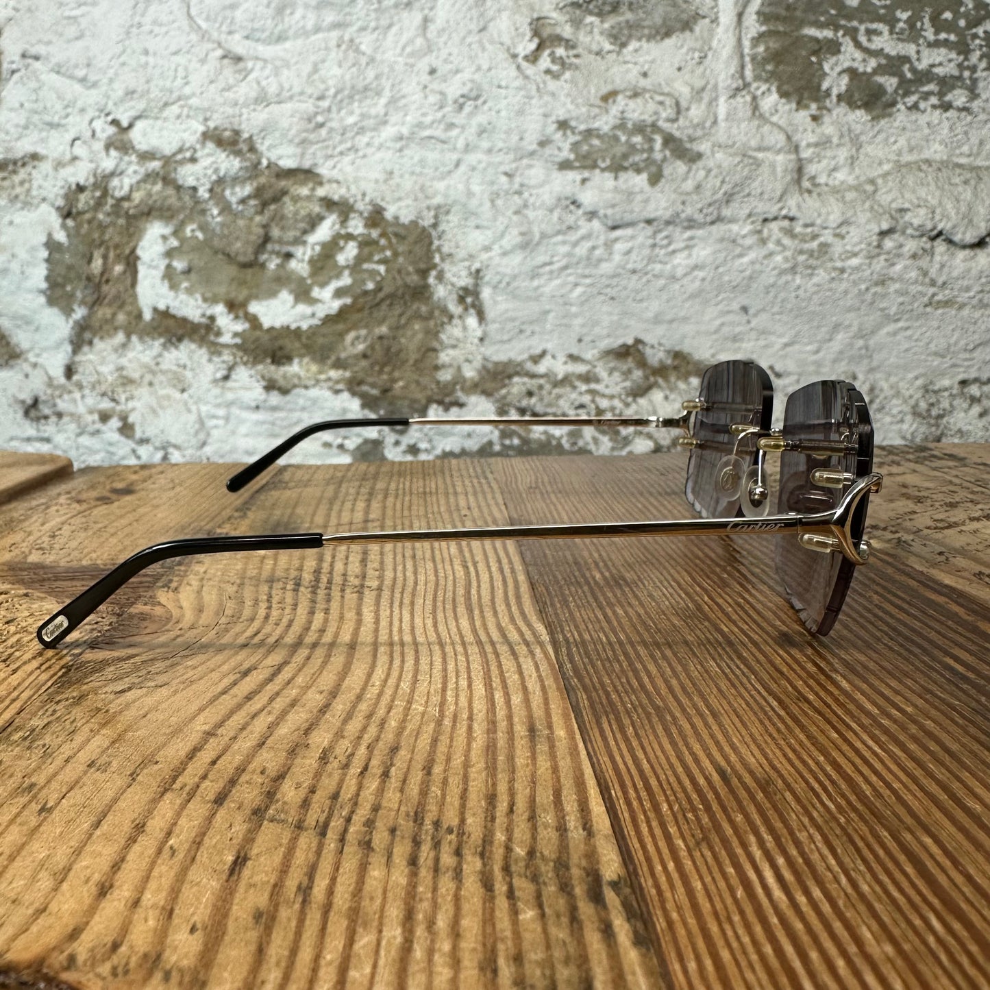 Cartier Gunmetal Gradient Sunglasses W/ Box