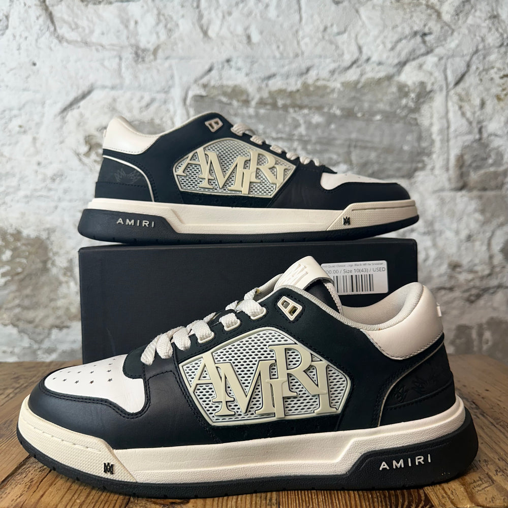 Amiri Quad Classic Logo Black White Sneaker Sz 10 (43)
