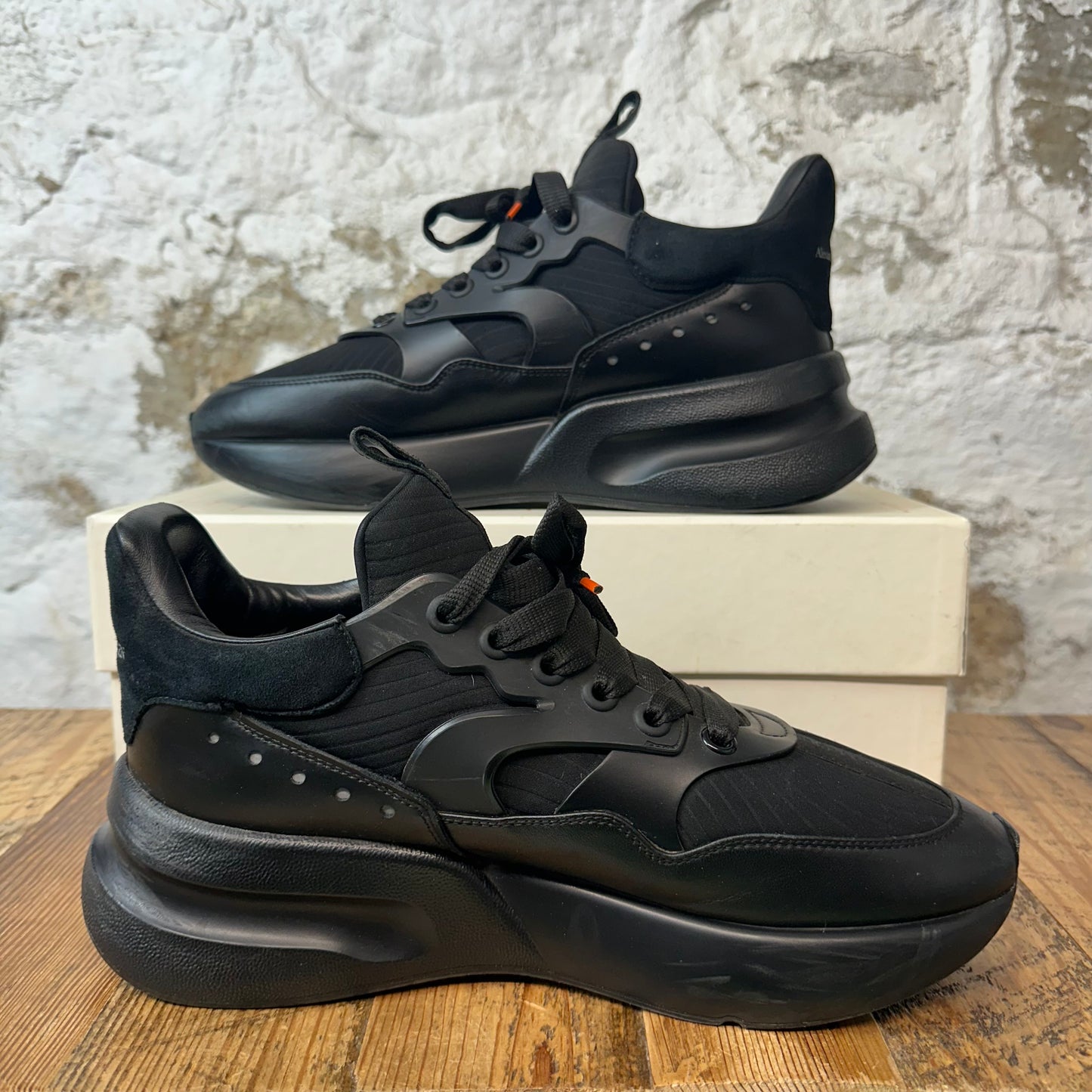 Alexander Mcqueen Triple Black Nappa Joey Sneaker Sz 9 (42)