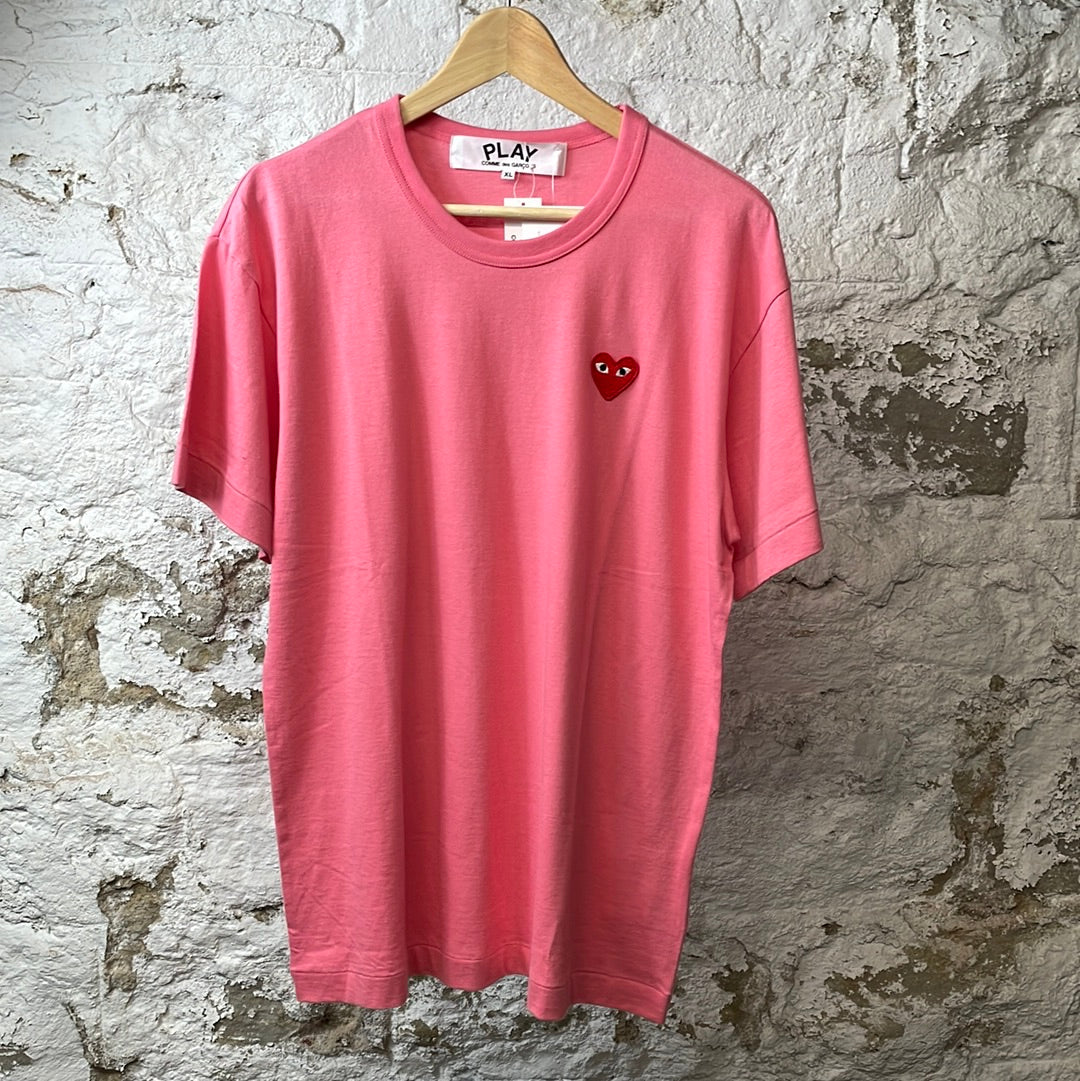 CDG Red Heart Pink T-Shirt Sz XL DS